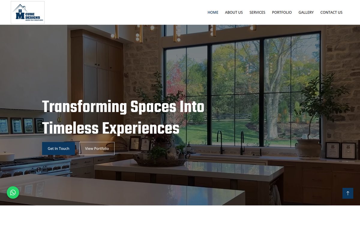 M Cube Designs landing page